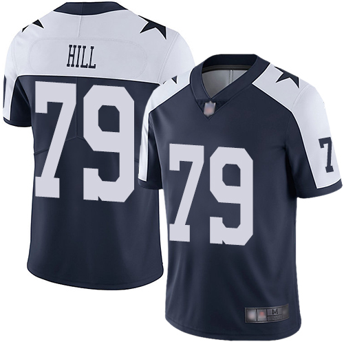 Men Dallas Cowboys Limited Navy Blue Trysten Hill Alternate #79 Vapor Untouchable Throwback NFL Jersey